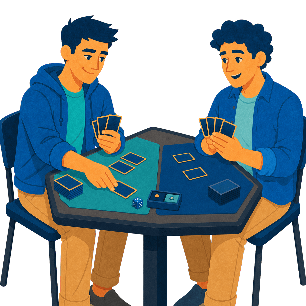 Due giocatori disputano una partita Pauper al tavolo.